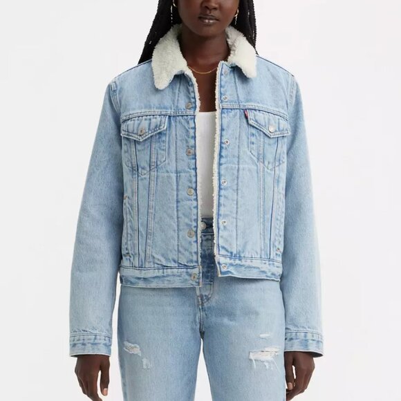Levis Womens Sherpa Lined Trucker Jacket - Picture 7 of 7